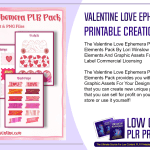 Valentine Love Ephemera PLR Printable Creation Elements Pack