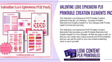 Valentine Love Ephemera PLR Printable Creation Elements Pack