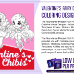 Valentines Fairy Chibis PLR Coloring Designs Pack