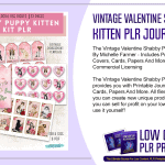 Vintage Valentine Shabby Puppy Kitten PLR Journal Kit