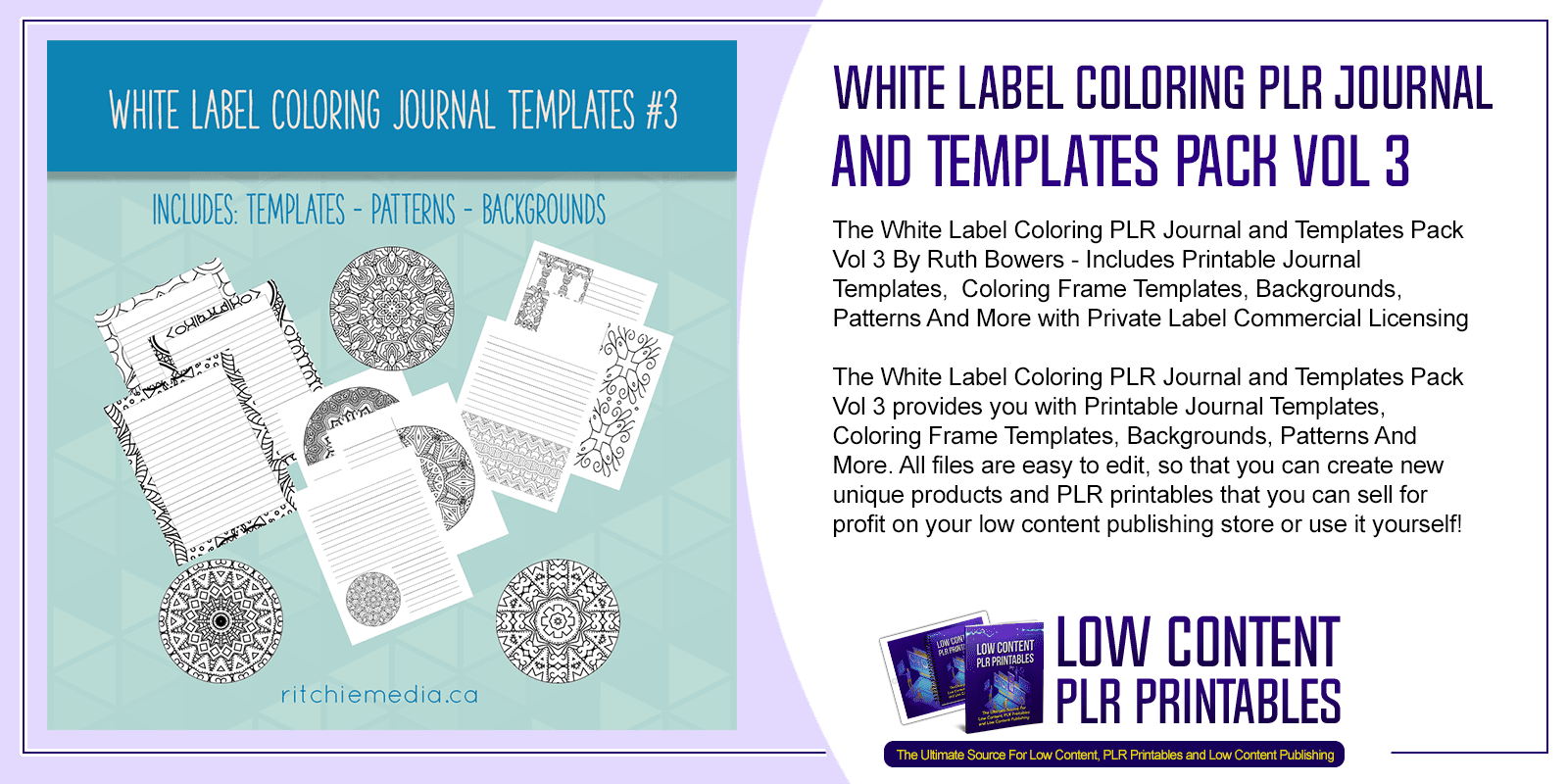 White Label Coloring PLR Journal and Templates Pack Vol 3
