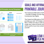 Goals And Affirmations PLR Printable Journal Templates