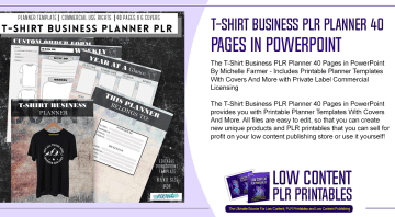 T Shirt Business PLR Planner 40 Pages in Powerpoint