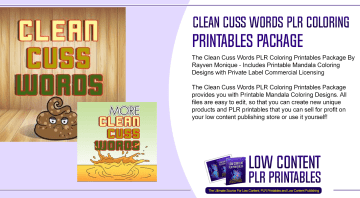 Clean Cuss Words PLR Coloring Printables Package