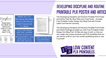 Developing Discipline and Routine Printable PLR Poster and Article