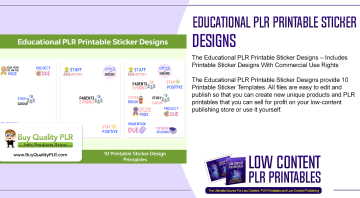 Educational PLR Printable Sticker Designs