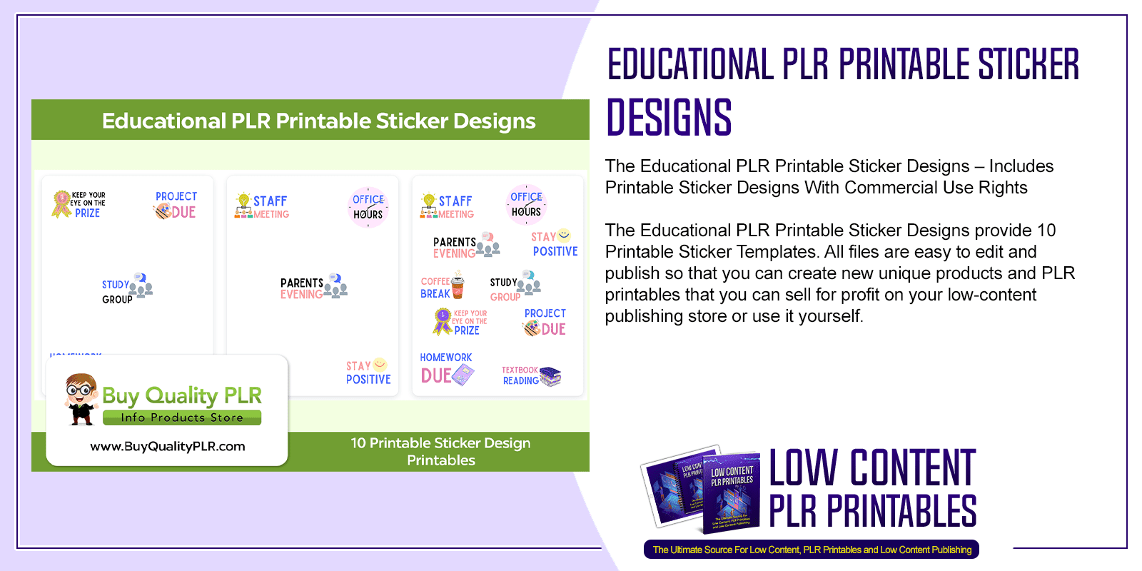 Educational PLR Printable Sticker Designs