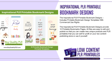 Inspirational PLR Printable Bookmark Designs