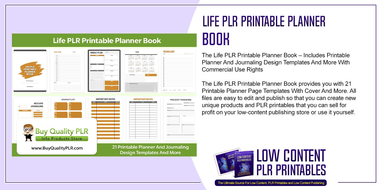 Life PLR Printable Planner Book