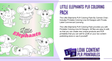Little Elephants PLR Coloring Pack
