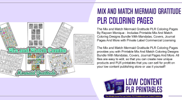 Mix and Match Mermaid Gratitude PLR Coloring Pages