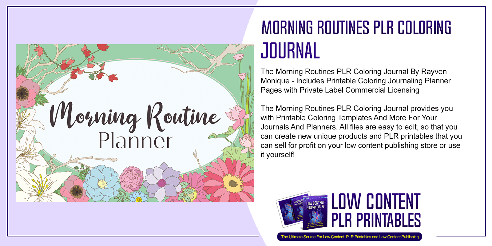Morning Routines PLR Coloring Journal