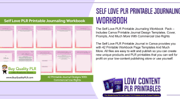 Self Love PLR Printable Journaling Workbook