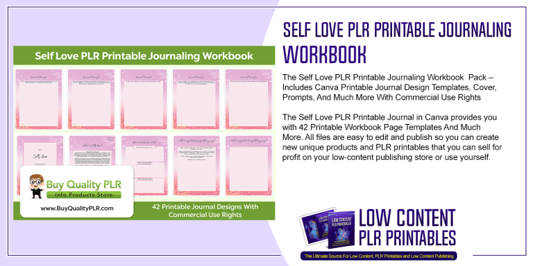 Self Love PLR Printable Journaling Workbook | PLR Workbook