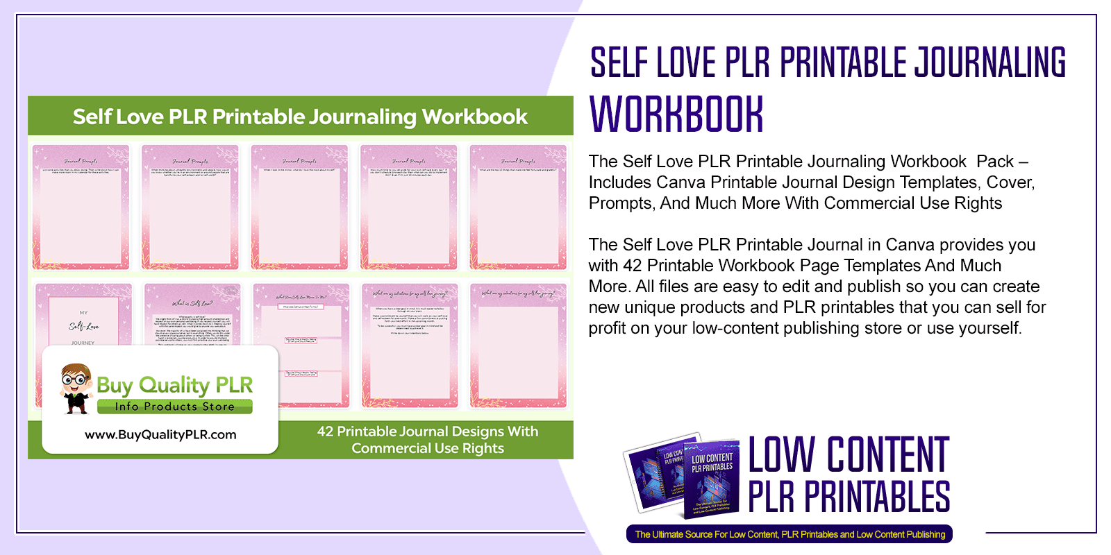 Self Love PLR Printable Journaling Workbook