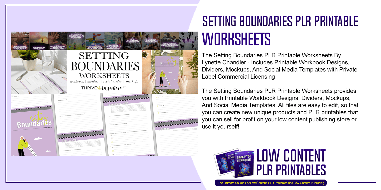 Setting Boundaries PLR Printable Worksheets