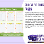 Student PLR Printable Planner Pages
