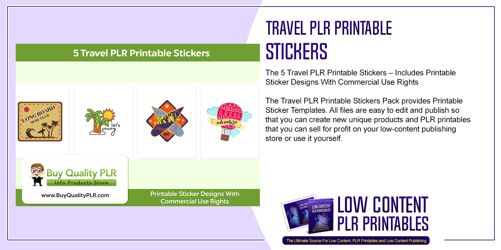 Travel PLR Printable Stickers