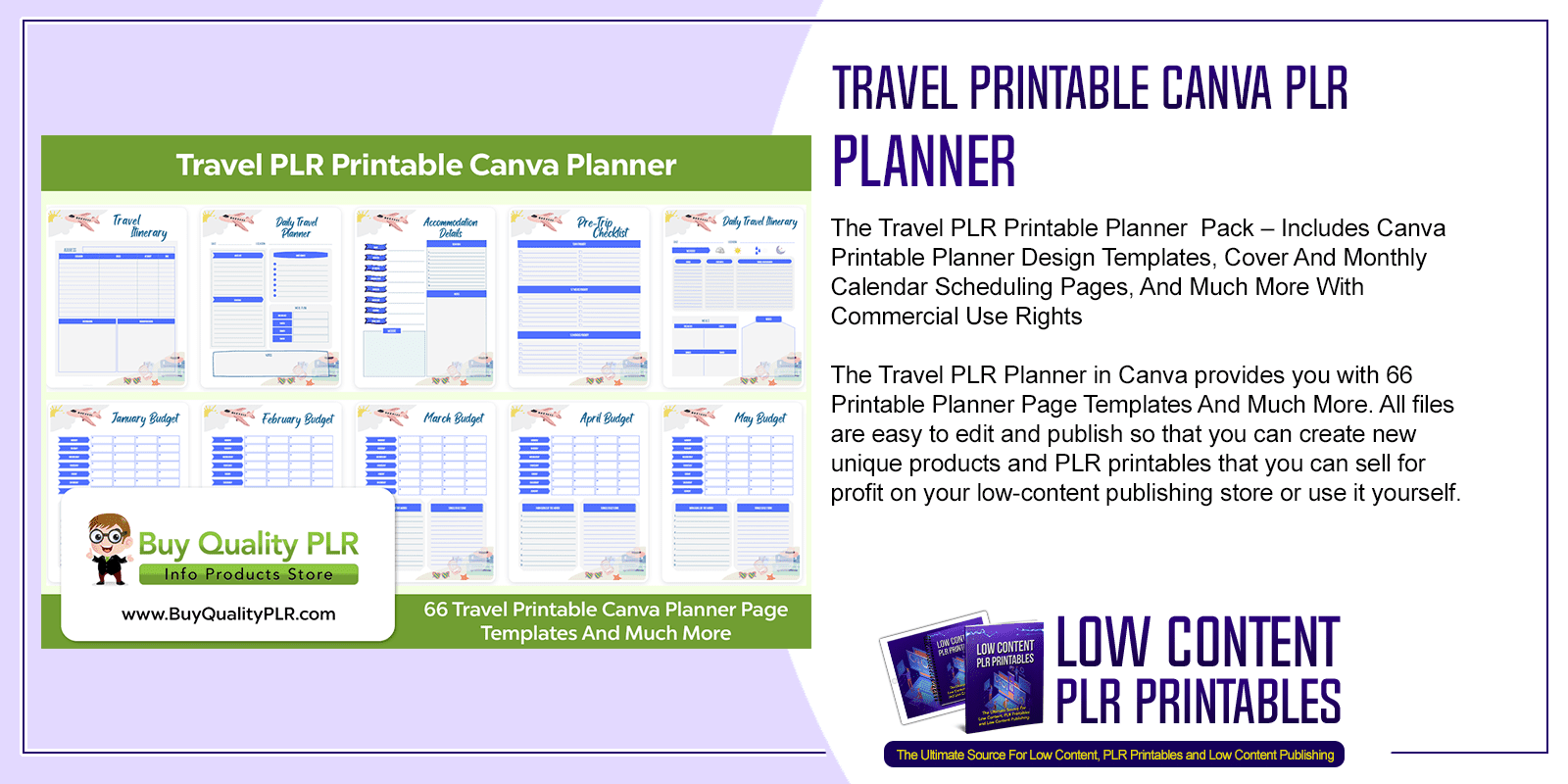 Travel Printable Canva PLR Planner