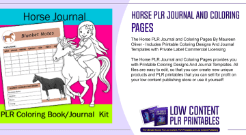 Horse PLR Journal and Coloring Pages