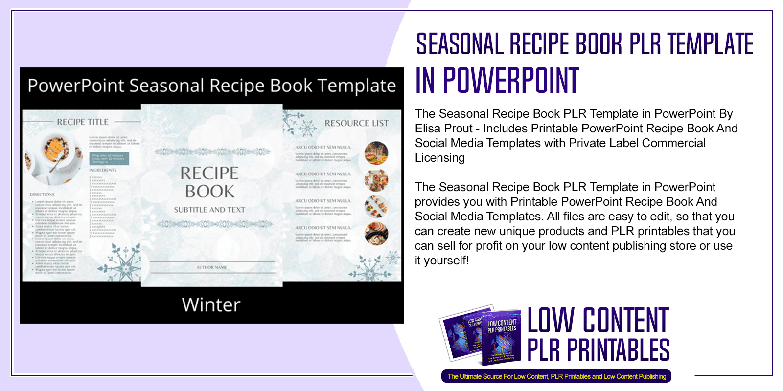 Seasonal Recipe Book PLR Template in PowerPoint