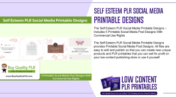 Self Esteem PLR Social Media Printable Designs