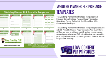 Wedding Planner PLR Printable Templates