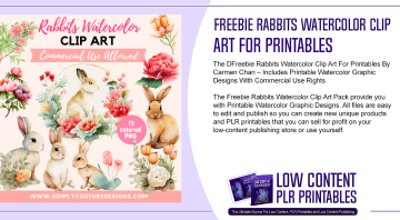 Freebie Rabbits Watercolor Clip Art For Printables