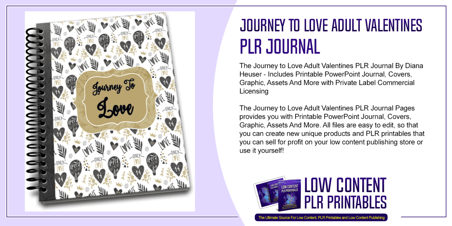 Journey to Love Adult Valentines PLR Journal | PLR Journal Pages