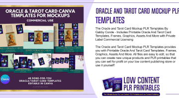 Oracle and Tarot Card Mockup PLR Templates