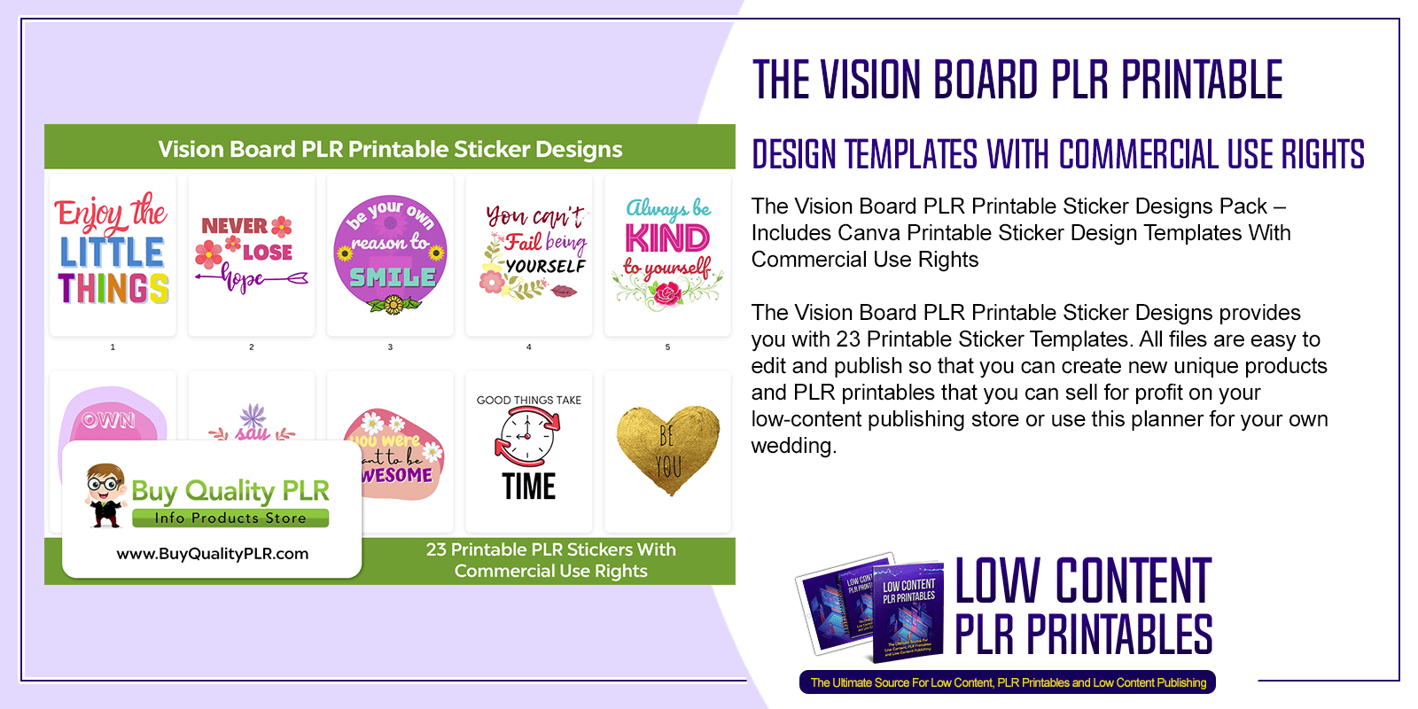Vision Board PLR Printable Sticker Designs