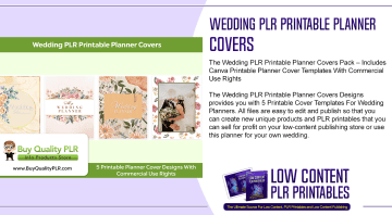 Wedding PLR Printable Planner Covers