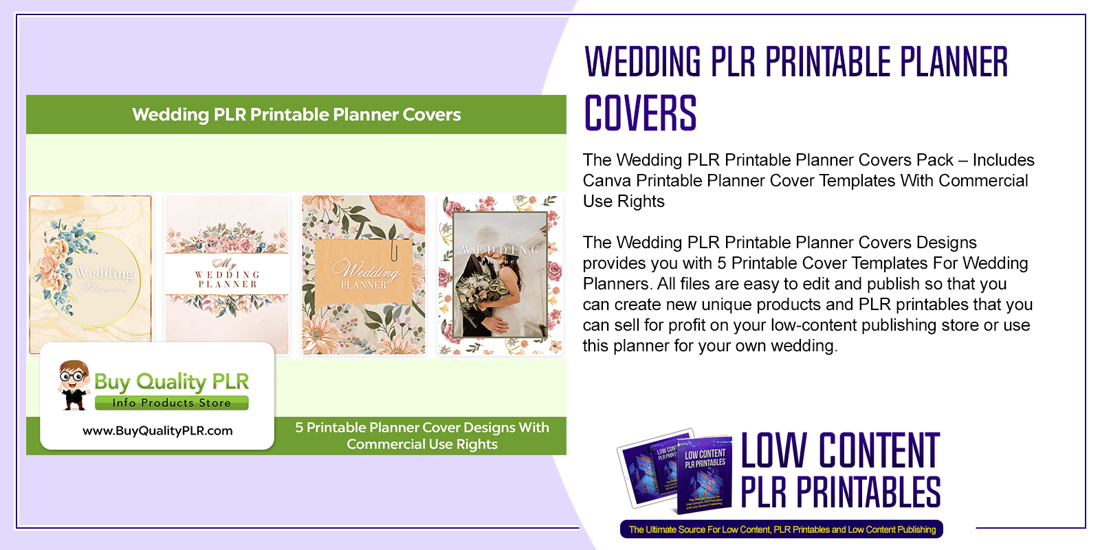 Wedding PLR Printable Planner Covers