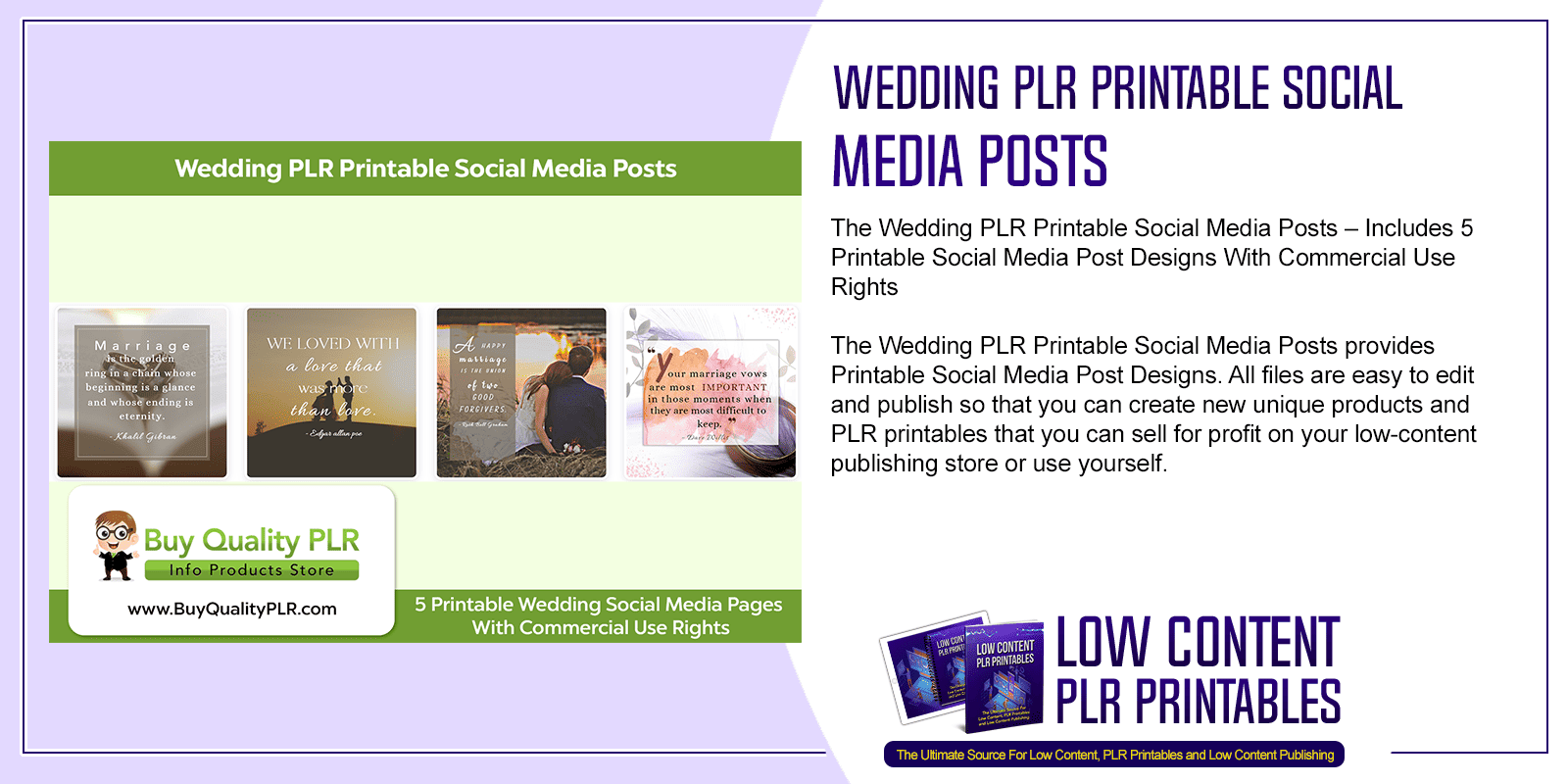 Wedding PLR Printable Social Media Posts