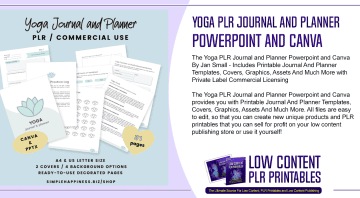Yoga PLR Journal and Planner Powerpoint and Canva