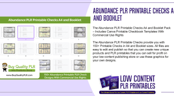 Abundance PLR Printable Checks A4 and Booklet