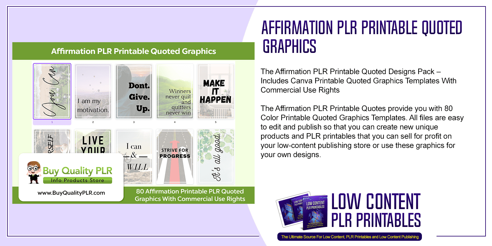 Affirmation PLR Printable Quoted Graphics