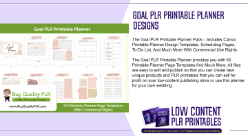 Goal PLR Printable Planner Designs