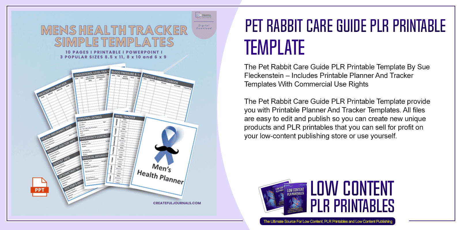 Pet Rabbit Care Guide PLR Printable Template
