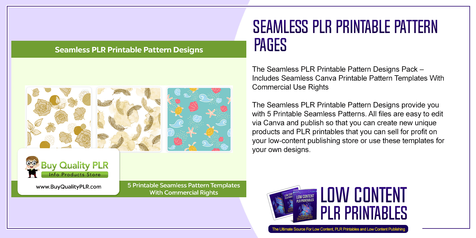 Seamless PLR Printable Pattern Designs