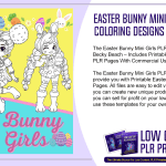 Easter Bunny Mini Girls PLR Coloring Designs Pack