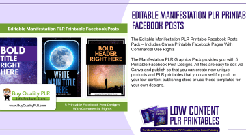 Editable Manifestation PLR Printable Facebook Posts