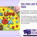 FREE Peace Love Yoga PLR Coloring Pages