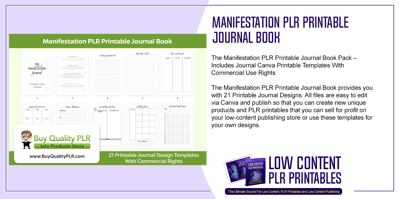 Manifestation PLR Printable Journal Book