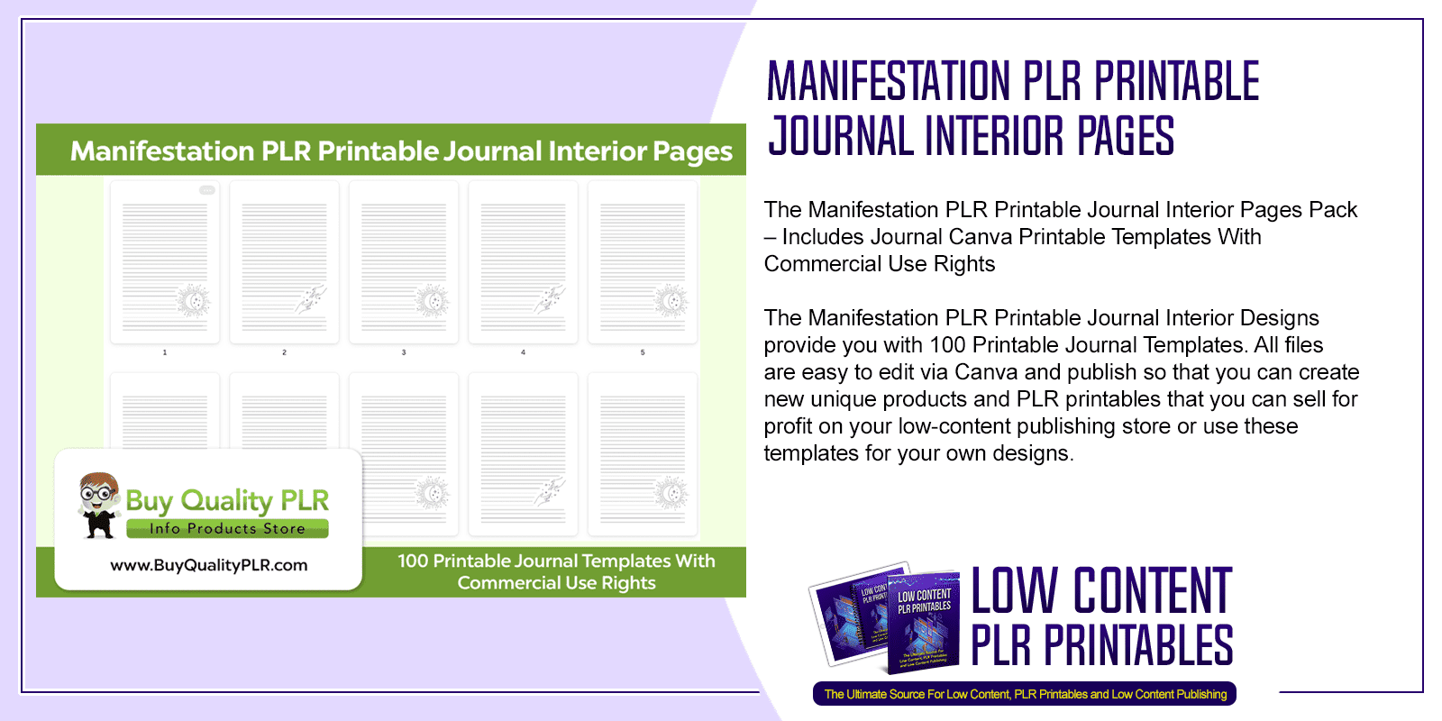 Manifestation PLR Printable Journal Interior Pages