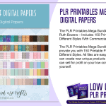 PLR Printables Mega Bundle of 150 Digital Papers