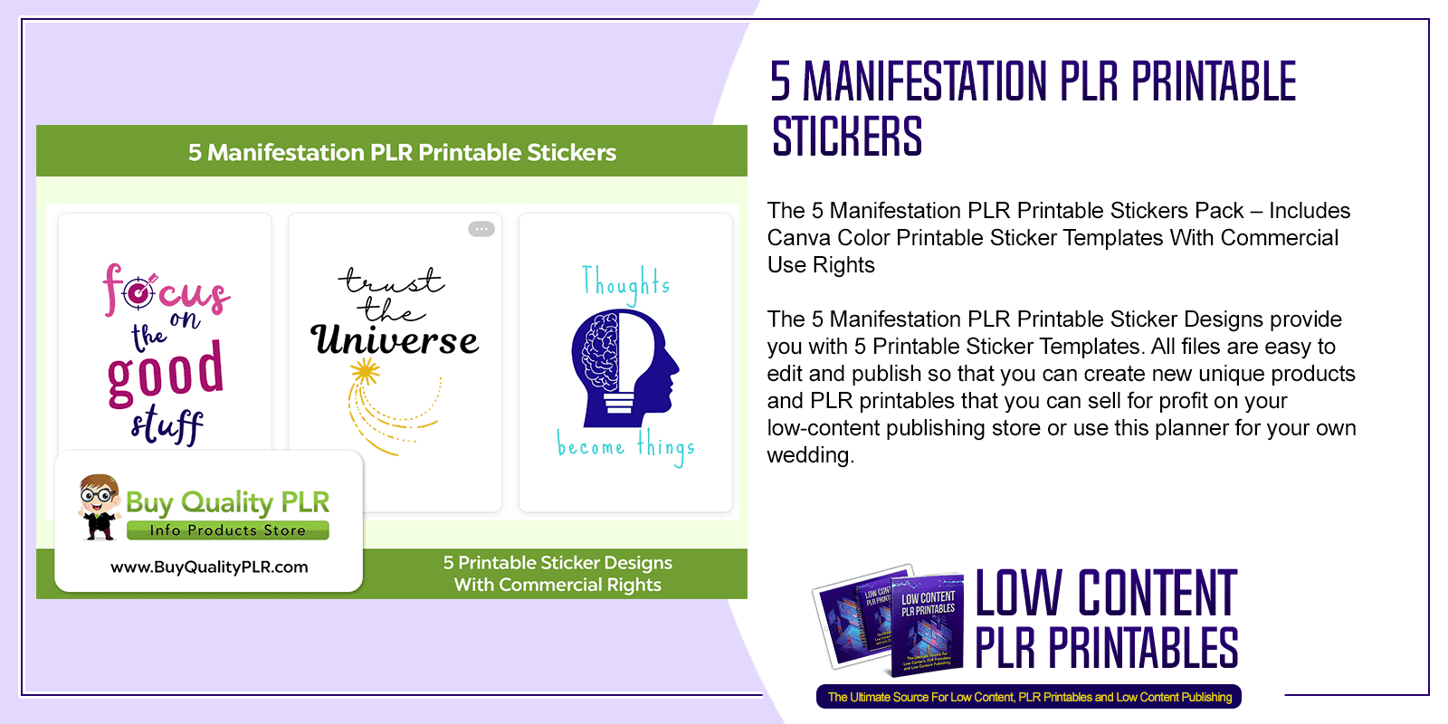5 Manifestation PLR Printable Stickers