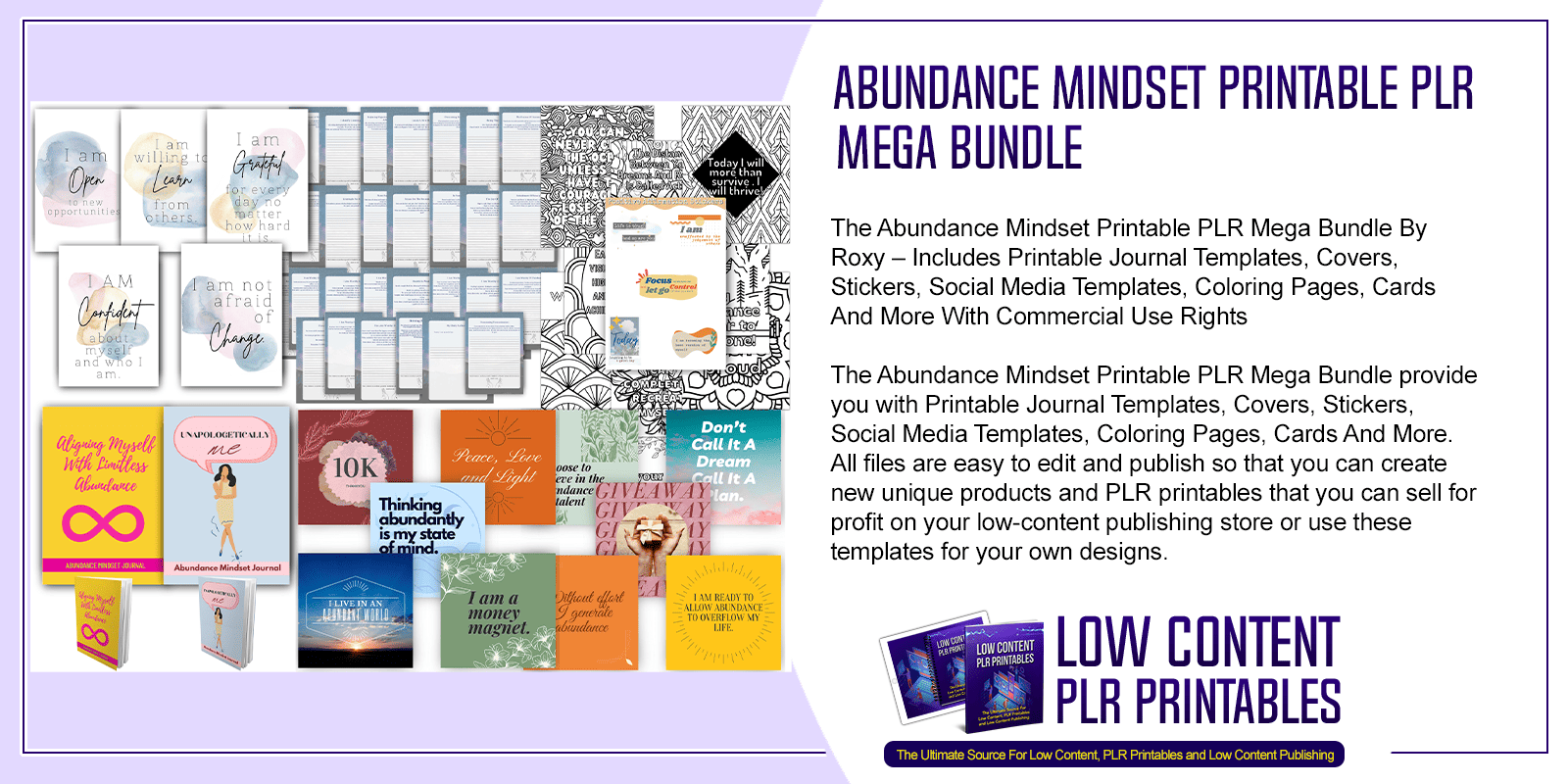 Abundance Mindset Printable PLR Mega Bundle