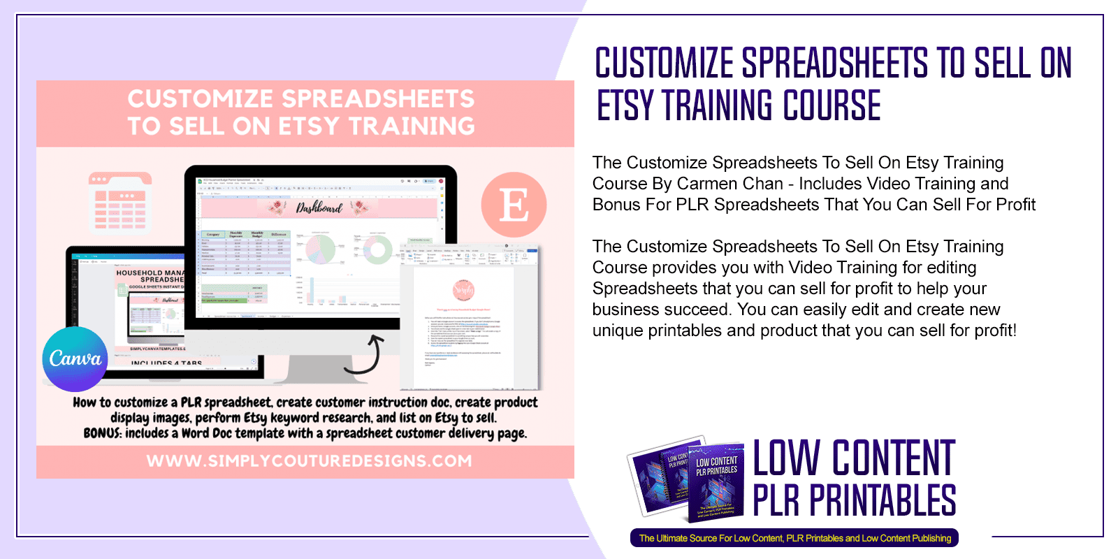 Customize Spreadsheets To Sell On Etsy Training Course