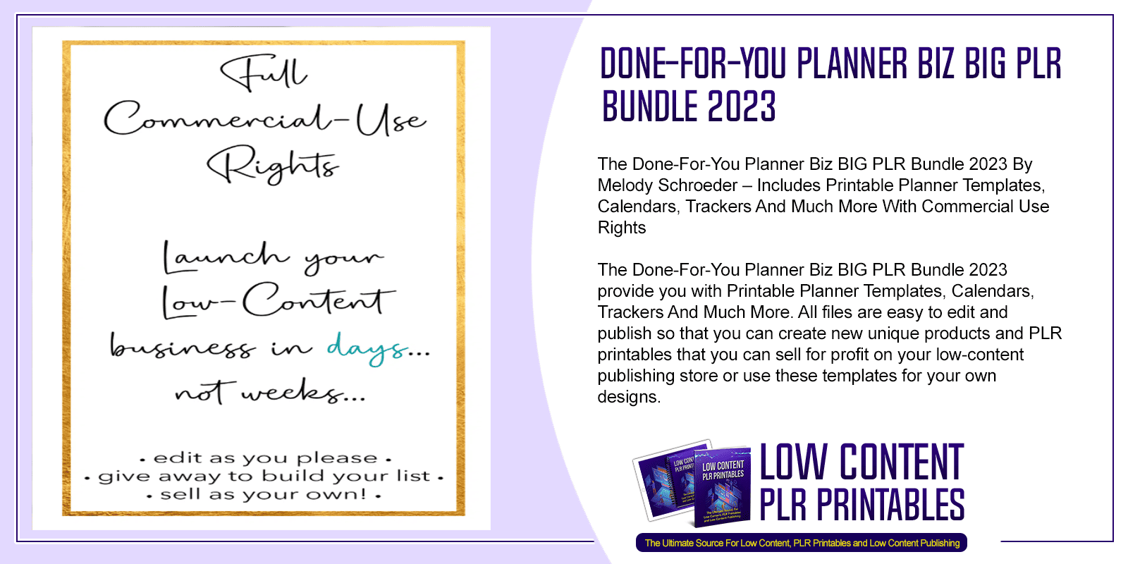 Done For You Planner Biz BIG PLR Bundle 2023